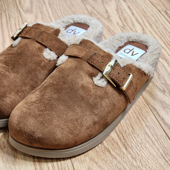 DV Dolce Vita Women's Anina Cozy Cognac Slip-On Clogs with Buckle Size 7 - Picture 10 of 10